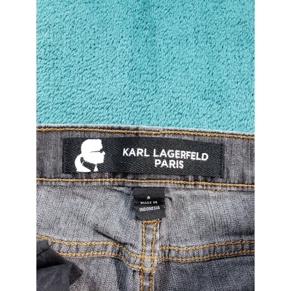 Karl Lagerfeld Women’s Skinny Jeans in Washed Gray - Picture 3 of 14